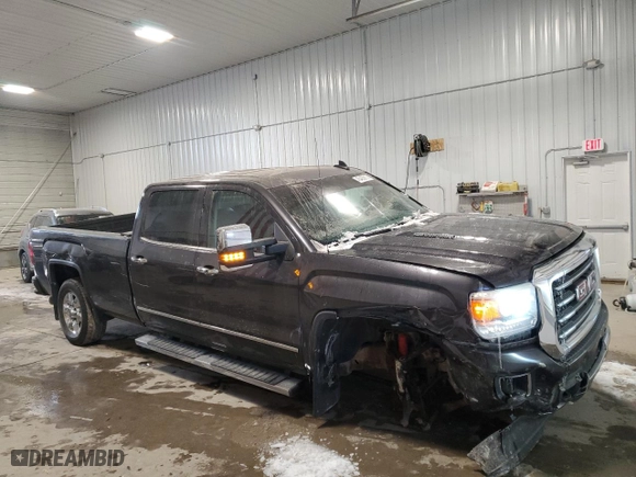 2015 GMC Sierra 2500HD SLT with VIN 1GT12ZE84FF533685, listed as a Copart auction lot 45465815 with 179,920 mi miles and Salvage Title. Bid and sale history available at carsss.com. Image 4.