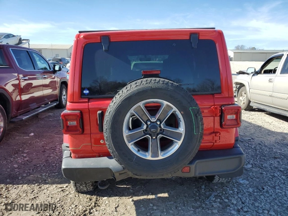 2018 Jeep Wrangler Unlimited Sahara with VIN 1C4HJXENXJW264371, listed as a Copart auction lot 46648505 with 56,671 mi miles and Salvage Title. Bid and sale history available at carsss.com. Image 6.