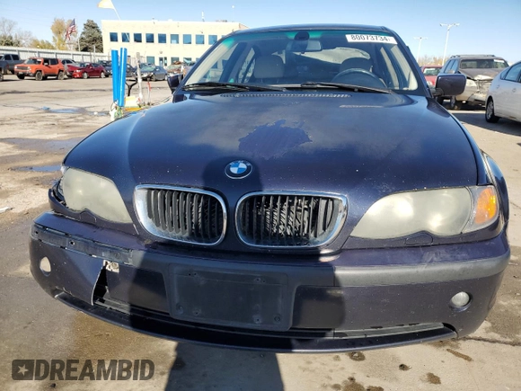 2005 BMW 3 Series 325xi with VIN WBAEU33455PR17327, listed as a Copart auction lot 80073734 with 177,760 mi miles and Salvage Title. Bid and sale history available at carsss.com. Image 5.