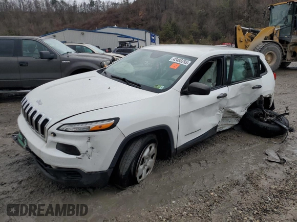2017 Jeep Cherokee Sport with VIN 1C4PJMAB3HW562194, listed as a Copart auction lot 42498255 with 0 mi miles and Salvage Title. Bid and sale history available at carsss.com. Image 1.