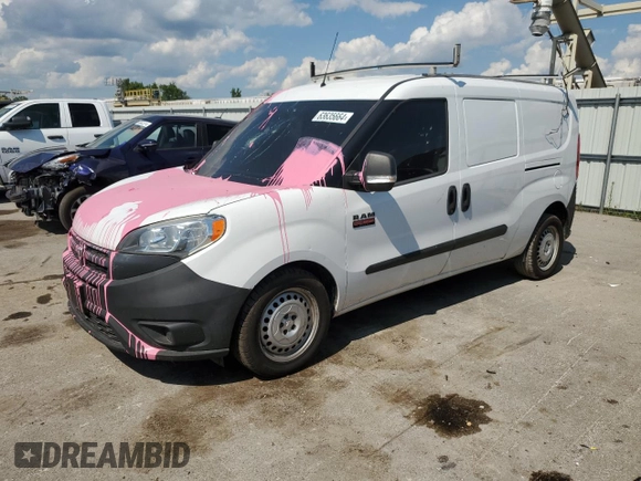 2016 Ram ProMaster City Cargo Tradesman with VIN ZFBERFAT6G6A98536, listed as a Copart auction lot 63635664 with 180,700 mi miles and Salvage Title. Bid and sale history available at DreamBid. Image 1.