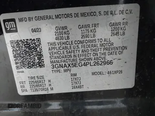 2023 Chevrolet Equinox LS with VIN 3GNAX5EG4PL262966, listed as a IAAI auction lot 42360716 with 68,687 mi miles and . Bid and sale history available at DreamBid. Image 9.