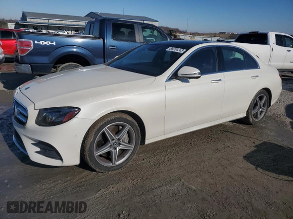 2019 Mercedes-Benz E 450 with VIN WDDZF6JB1KA491755, listed as a Copart auction lot 88234265 with 84,465 mi miles and Salvage Title. Bid and sale history available at DreamBid. Image 1.