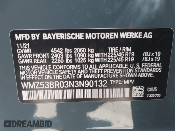 2022 MINI Countryman Cooper S with VIN WMZ53BR03N3N90132, listed as a IAAI auction lot 42228990 with 49,017 mi miles and . Bid and sale history available at DreamBid. Image 9.
