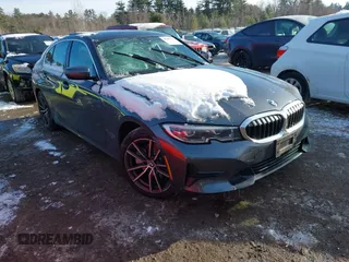 2021 BMW 3 Series 330i xDrive with VIN 3MW5R7J02M8C21224, listed as a IAAI auction lot 41387217 with 22,540 mi miles. Bid and sale history available at carsss.com. Image 1.