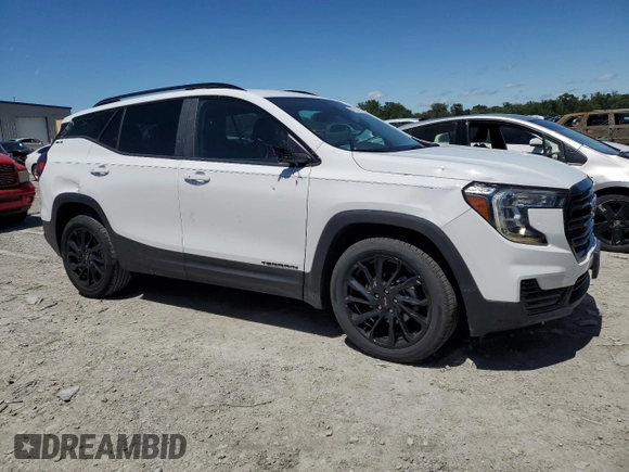 2024 GMC Terrain SLE with VIN 3GKALMEG1RL155895, listed as a Copart auction lot 57607755 with 9,878 mi miles and Salvage title. Bid and sale history available at DreamBid. Image 4.