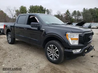 2022 Ford F-150 XL with VIN 1FTFW1E54NKD97002, listed as a Copart auction lot 50635305 with 22,177 mi miles and Salvage Title. Bid and sale history available at carsss.com. Image 4.