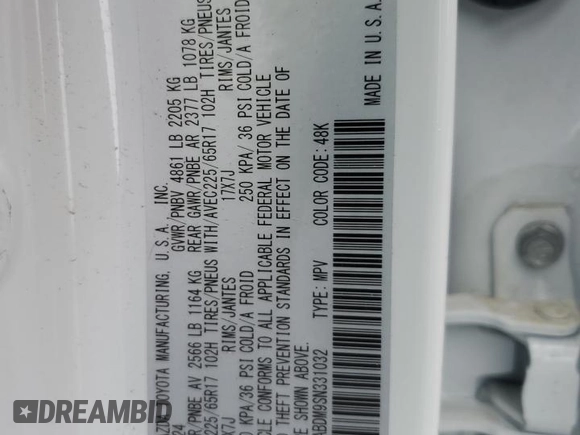2025 Mazda CX-50 S Premium z VIN 7MMVABDM9SN331032, wystawiony jako Copart lot #60797015 z przebiegiem 9 572 mil mil oraz Nie do naprawy • Non repairable. Historia ofert i sprzedaży dostępna na DreamBid. Obrazek 13.