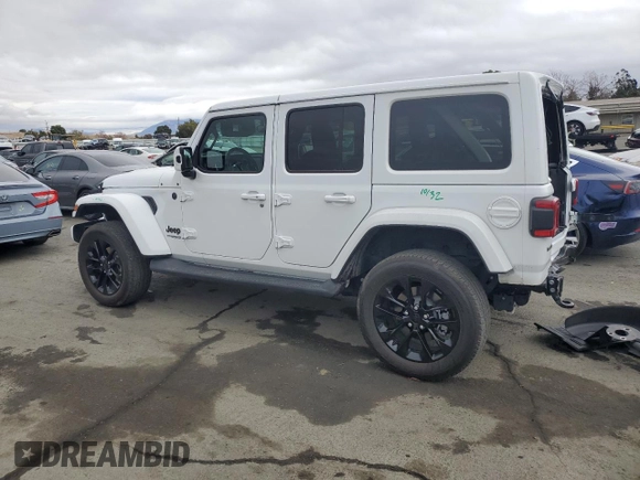2021 Jeep Wrangler Unlimited Sahara High Altitude with VIN 1C4HJXEM2MW539162, listed as a Copart auction lot 81985614 with Not provided miles and Salvage title. Bid and sale history available at DreamBid. Image 2.