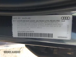 2018 Audi A6 Prestige with VIN WAUH3AFC6JN035676, listed as a IAAI auction lot 40651293 with 65,642 mi miles and . Bid and sale history available at DreamBid. Image 9.