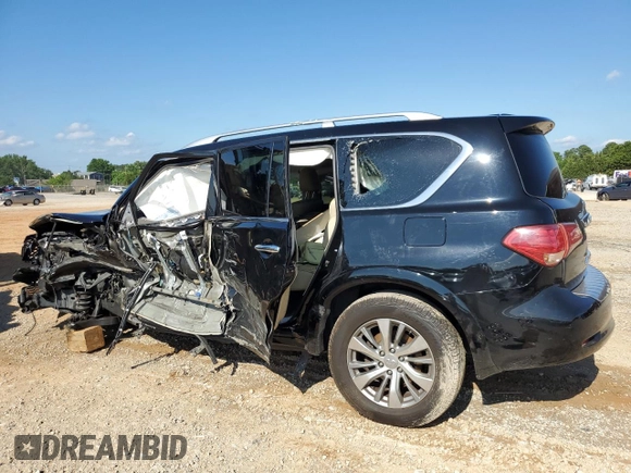 2017 Infiniti QX80 with VIN JN8AZ2NF8H9645395, listed as a Copart auction lot 57161274 with 0 mi miles and Salvage Title. Bid and sale history available at carsss.com. Image 2.