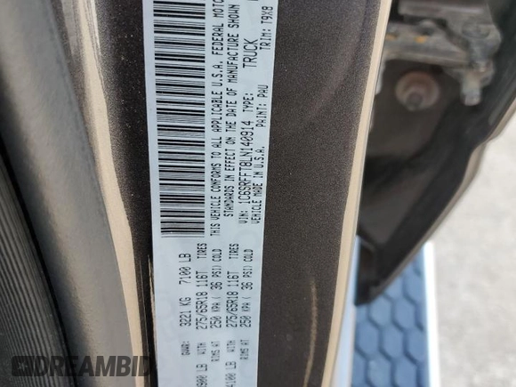 2020 Ram 1500 Big Horn with VIN 1C6SRFFT8LN140914, listed as a Copart auction lot 78843874 with 85,611 mi miles and Salvage Title. Bid and sale history available at carsss.com. Image 15.