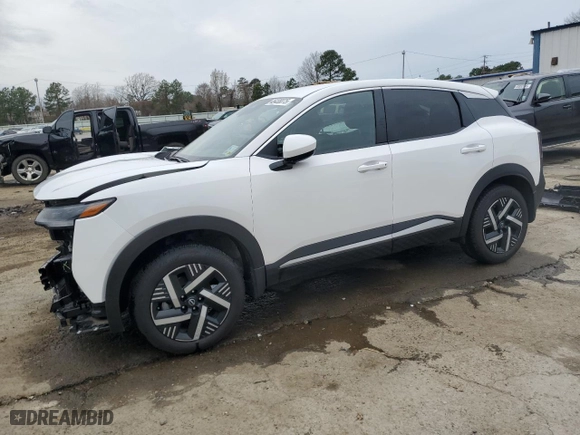 2025 Nissan Kicks SV with VIN 3N8AP6CA0SL305208, listed as a Copart auction lot 46438075 with 10,434 mi miles and Salvage Title. Bid and sale history available at carsss.com. Image 1.