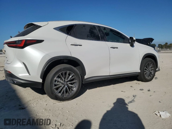 2025 Lexus NX 350h Luxury with VIN 2T2HKCEZ4SC038891, listed as a Copart auction lot 82850384 with 407 mi miles and Salvage title. Bid and sale history available at DreamBid. Image 3.