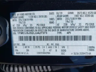 2020 Ford Escape Titanium with VIN 1FMCU9J92LUA27373, listed as a IAAI auction lot 42650077 with 42,179 mi miles and . Bid and sale history available at DreamBid. Image 9.
