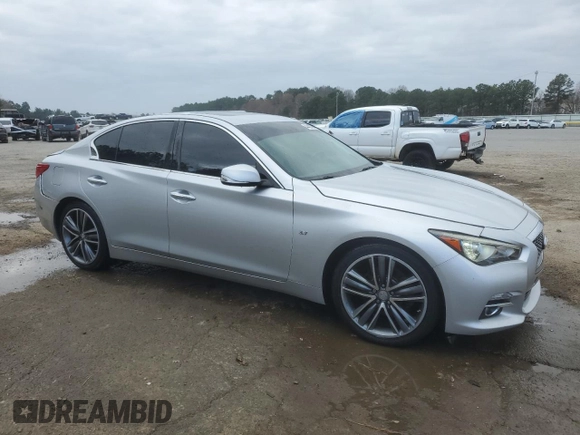 2014 Infiniti Q50 with VIN JN1BV7AP0EM688292, listed as a Copart auction lot 44427385 with 174,233 mi miles and Salvage title. Bid and sale history available at DreamBid. Image 4.