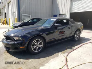 2012 Ford Mustang V6 with VIN 1ZVBP8EM0C5207975, listed as a Copart auction lot 52574655 with 161,516 mi miles and Salvage Title. Bid and sale history available at carsss.com. Image 1.