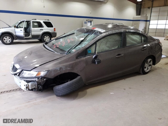 2014 Honda Civic Sedan LX with VIN 2HGFB2F56EH539097, listed as a Copart auction lot 48557445 with 118,513 mi miles and Salvage Title. Bid and sale history available at carsss.com. Image 1.