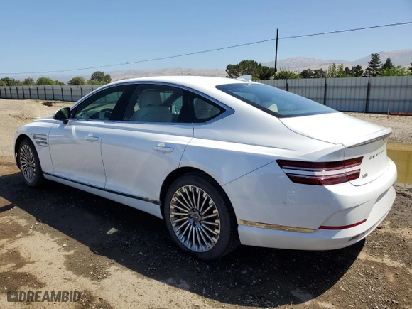 2023 Genesis Electrified G80 with VIN KMTGE4S13PU005176, listed as a Copart auction lot 58163704 with 5,315 mi miles and Non Repairable. Bid and sale history available at carsss.com. Image 2.