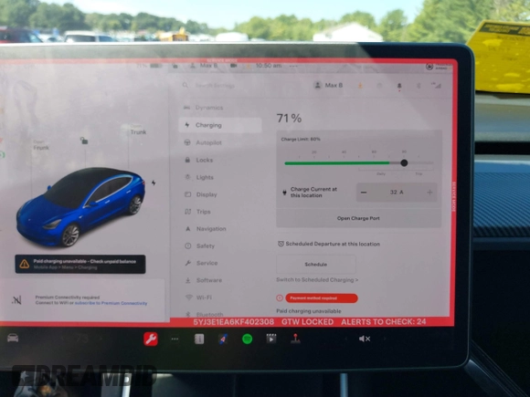 2019 Tesla Model 3 Mid Range with VIN 5YJ3E1EA6KF402308, listed as a IAAI auction lot 40077902 with 89,794 mi miles and . Bid and sale history available at carsss.com. Image 17.