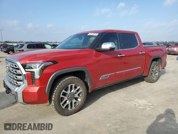 2022 Toyota Tundra 1794 Edition with VIN 5TFMA5DB6NX014927, listed as a Copart auction lot 43013915 with 67,289 mi miles and Salvage title. Bid and sale history available at DreamBid. Image 1.