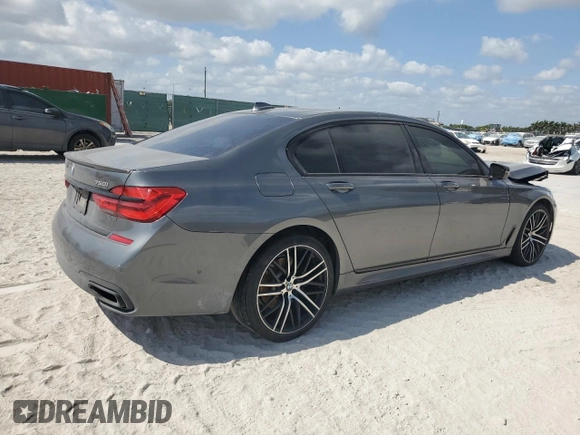 2019 BMW 7 Series 750i with VIN WBA7F0C53KGM24364, listed as a Copart auction lot 53947725 with 71,022 mi miles and Salvage Title. Bid and sale history available at carsss.com. Image 3.