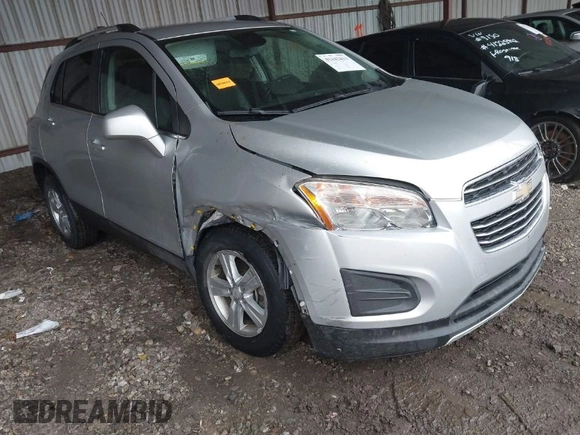 2015 Chevrolet Trax LT with VIN KL7CJLSB1FB082471, listed as a IAAI auction lot 41442413 with 91,520 mi miles. Bid and sale history available at carsss.com. Image 1.