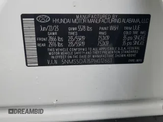 2023 Hyundai Santa Fe Hybrid Limited with VIN 5NMS5DA15PH012681, listed as a Copart auction lot 72999944 with 26,761 mi miles and Salvage Title. Bid and sale history available at carsss.com. Image 15.