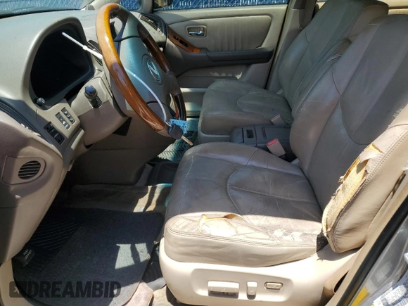 2003 Lexus RX 300 with VIN JTJGF10U430153066, listed as a Copart auction lot 57409455 with 152,343 mi miles and Salvage title. Bid and sale history available at DreamBid. Image 7.