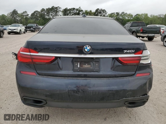 2017 BMW 7 Series 740i with VIN WBA7E2C37HG740680, listed as a Copart auction lot 45072763 with 76,828 mi miles. Bid and sale history available at carsss.com. Image 6.