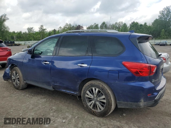 2019 Nissan Pathfinder SV z VIN 5N1DR2MM8KC636436, wystawiony jako Copart lot #59917995 z przebiegiem Nie podano mil oraz Szkoda całkowita • Salvage title. Historia ofert i sprzedaży dostępna na DreamBid. Obrazek 2.