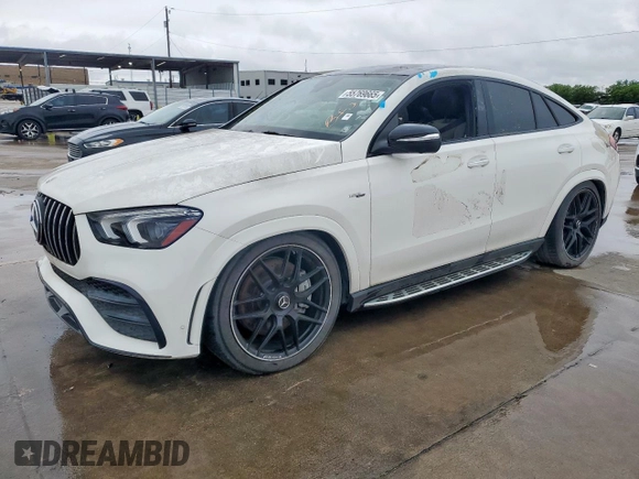 2021 Mercedes-Benz GLE 53 AMG with VIN 4JGFD6BB9MA404099, listed as a Copart auction lot 55769665 with 3,721 mi miles and Salvage title. Bid and sale history available at DreamBid. Image 1.