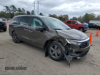 2021 Honda Odyssey EX with VIN 5FNRL6H54MB026366, listed as a Copart auction lot 49229375 with 81,248 mi miles and Salvage Title. Bid and sale history available at DreamBid. Image 4.