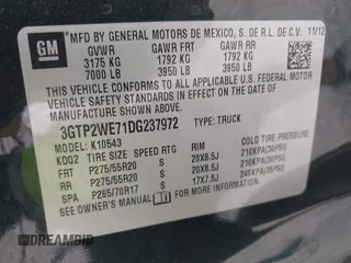 2013 GMC Sierra 1500 SLT с VIN 3GTP2WE71DG237972, выставлен на аукционе IAAI как лот 42277095 с пробегом 108 665 миль миль и . История ставок и продаж доступна на DreamBid. Изображение 9.