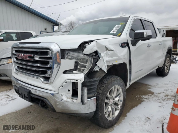 2019 GMC Sierra 1500 SLT with VIN 3GTU9DEL1KG185837, listed as a Copart auction lot 82670114 with 66,534 mi miles and Salvage Title. Bid and sale history available at carsss.com. Image 1.