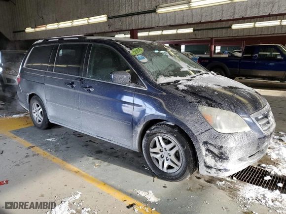 2005 Honda Odyssey EX-L with VIN 5FNRL38775B067771, listed as a Copart auction lot 45670385 with 117,220 mi miles and Salvage Title. Bid and sale history available at carsss.com. Image 4.