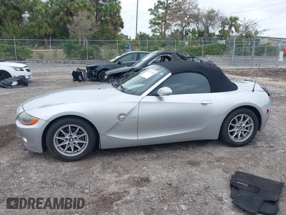 2004 BMW Z4 2.5i with VIN 4USBT334X4LS48707, listed as a IAAI auction lot 41737439 with 92,640 mi miles and . Bid and sale history available at DreamBid. Image 14.
