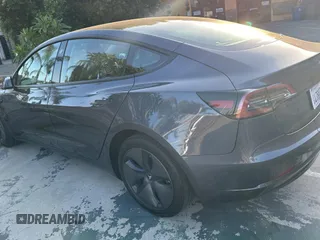 2023 Tesla Model 3 with VIN 5YJ3E1EA1PF607137, listed as a Copart auction lot 62613375 with 27,271 mi miles and Clean title. Bid and sale history available at DreamBid. Image 3.