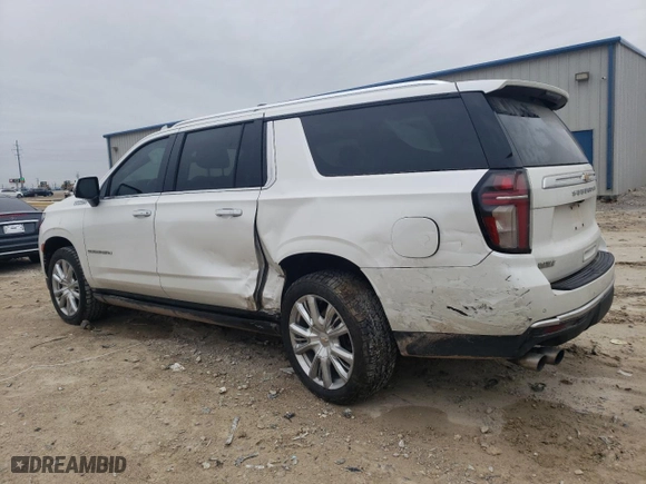 2021 Chevrolet Suburban High Country with VIN 1GNSKGKL6MR149816, listed as a Copart auction lot 83564234 with 104,623 mi miles and Salvage Title. Bid and sale history available at carsss.com. Image 2.