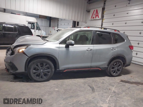 2023 Subaru Forester Sport with VIN JF2SKAJC8PH498107, listed as a IAAI auction lot 41401633 with 19,438 mi miles. Bid and sale history available at carsss.com. Image 14.