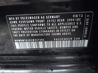 2012 Volkswagen Golf TDI с VIN WVWDM7AJ0CW327392, выставлен на аукционе IAAI как лот 41597767 с пробегом 150 391 миль миль и . История ставок и продаж доступна на DreamBid. Изображение 9.