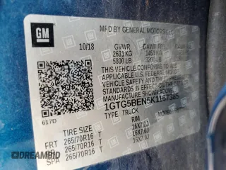 2019 GMC Canyon 2WD with VIN 1GTG5BEN5K1167385, listed as a Copart auction lot 45316035 with 35,980 mi miles and Salvage Title. Bid and sale history available at carsss.com. Image 12.
