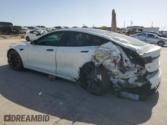 2022 Tesla Model S Plaid with VIN 5YJSA1E68NF466003, listed as a Copart auction lot 61717224 with Not provided miles and Salvage title. Bid and sale history available at DreamBid. Image 2.
