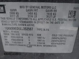 2014 GMC Acadia SLE with VIN 1GKKRNED5EJ352567, listed as a IAAI auction lot 41352454 with 196,140 mi miles and . Bid and sale history available at carsss.com. Image 17.