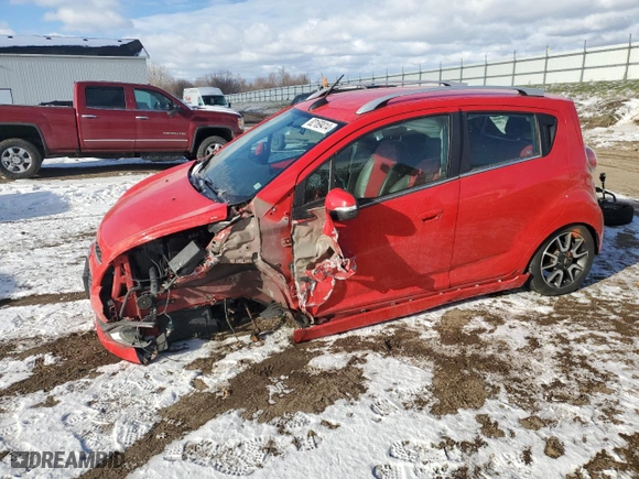 2015 Chevrolet Spark LT with VIN KL8CF6S99FC762768, listed as a Copart auction lot 82169414 with 0 mi miles and Salvage Title. Bid and sale history available at carsss.com. Image 1.