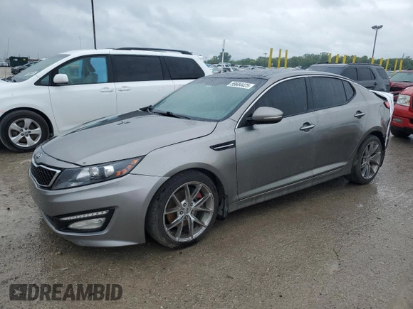 2013 Kia Optima SX with VIN 5XXGR4A62DG102323, listed as a Copart auction lot 59684425 with 210,005 mi miles and Salvage title. Bid and sale history available at DreamBid. Image 1.