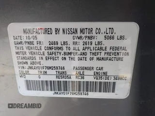 2006 Infiniti M with VIN JNKAY01F76M259746, listed as a IAAI auction lot 41192510 with 239,133 mi miles and . Bid and sale history available at DreamBid. Image 9.