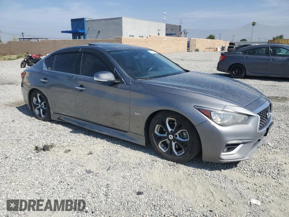 2019 Infiniti Q50 Luxe with VIN JN1EV7AP1KM542816, listed as a Copart auction lot 59216945 with 64,029 mi miles and Salvage title. Bid and sale history available at DreamBid. Image 4.