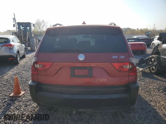 2004 BMW X3 3.0i with VIN WBXPA93414WA66144, listed as a Copart auction lot 78167274 with 0 mi miles and Salvage Title. Bid and sale history available at carsss.com. Image 6.