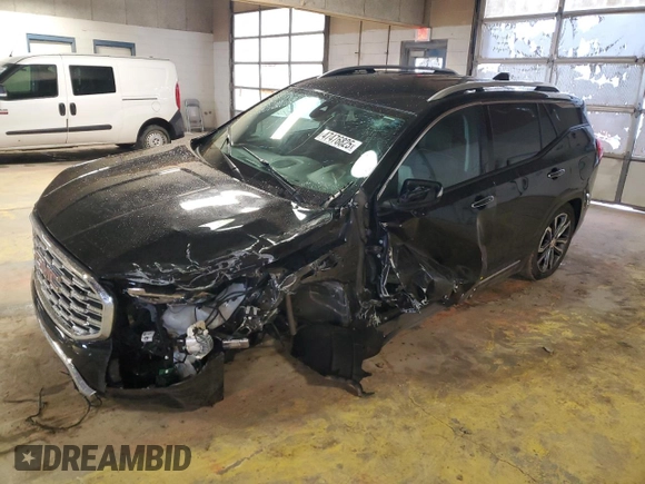 2019 GMC Terrain Denali with VIN 3GKALXEX0KL221747, listed as a Copart auction lot 47476825 with 0 mi miles and Salvage Title. Bid and sale history available at carsss.com. Image 1.
